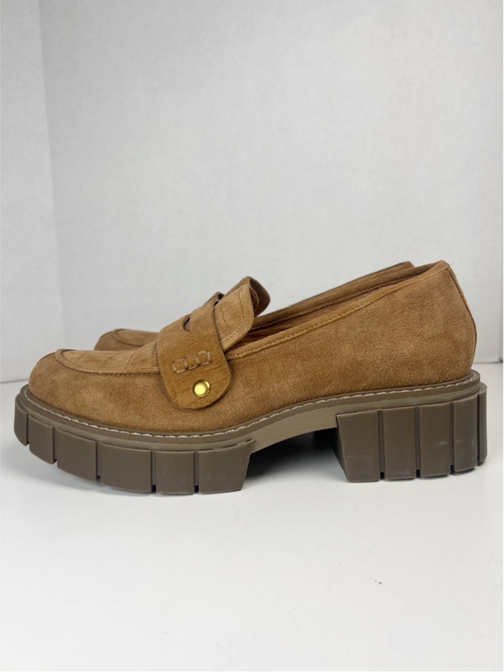 VIONIC Women’s Size 10 Tan Brown Nubuck Elodie Platform Penny Loafer - Picture 4 of 12